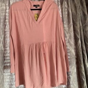 Suzanne Bistro Dusty Rose Vneck Peplum Lightweight Sweater Tunic W 3x NWT